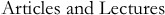 Articles and Lectures